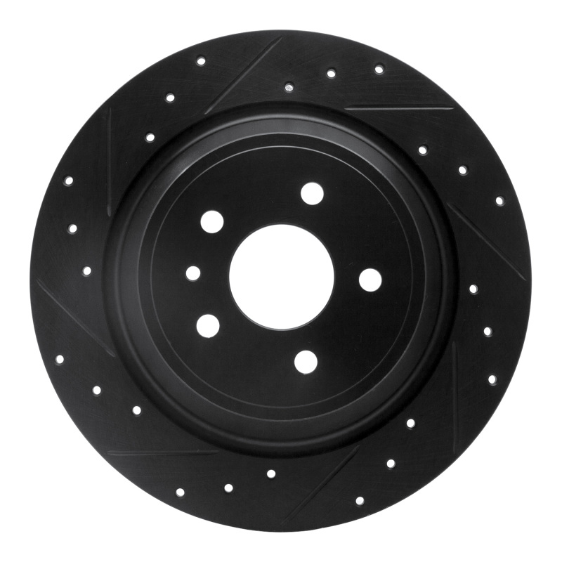 Ford Escape Brake Rotor (1) - Rear Left - R1 Concepts - Drilled & Slotted - Black - `13-`20